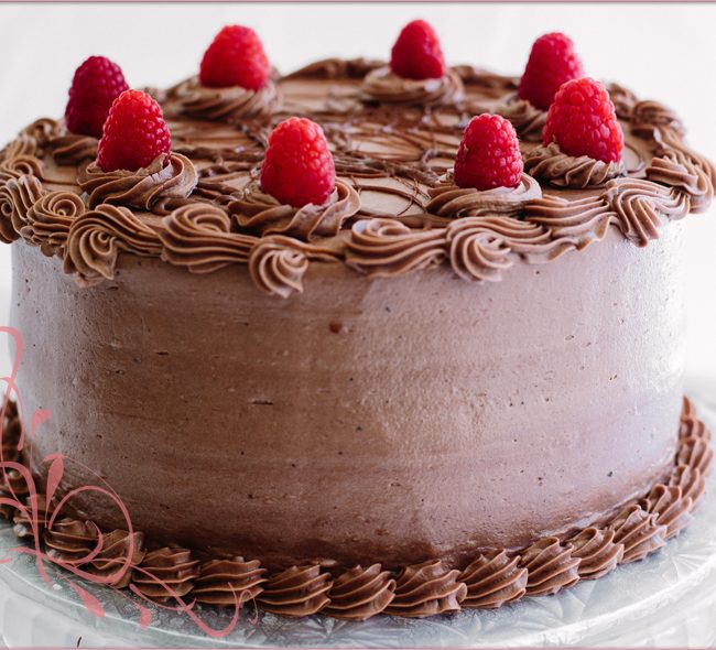 Cake - Chocolate with raspberry cream filling
