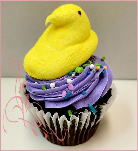 Easter-Purple with a yellow chick peep - Chocolate or vanilla