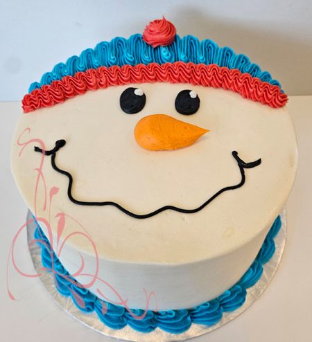 Christmas - Snowman Face Cake