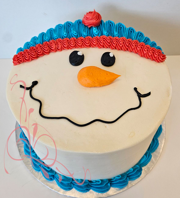 Christmas - Snowman Face Cake